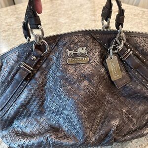 NWT Coach Silver/Pewter Y2K Madison Woven Gunmetal Women's Bag